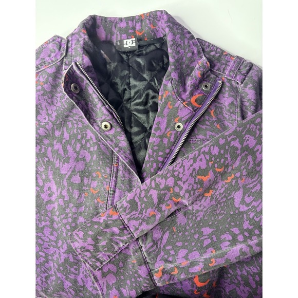 DC Shoes Purple Quilted Camo Jacket Womens Medium Zip Front Streetwear Skate - Picture 6 of 7
